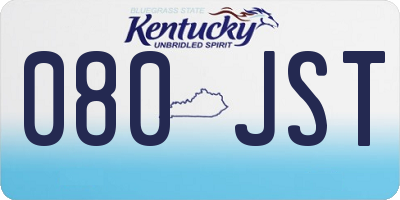 KY license plate 080JST