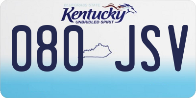 KY license plate 080JSV