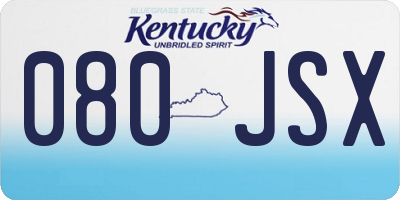 KY license plate 080JSX