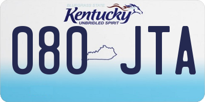 KY license plate 080JTA