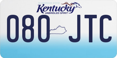 KY license plate 080JTC
