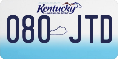 KY license plate 080JTD