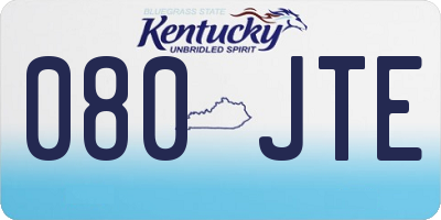 KY license plate 080JTE