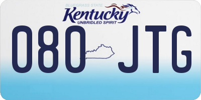 KY license plate 080JTG