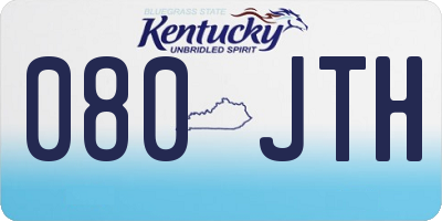 KY license plate 080JTH