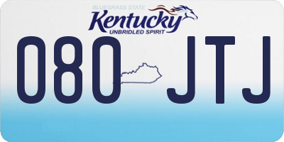 KY license plate 080JTJ