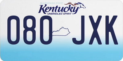 KY license plate 080JXK