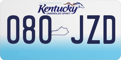 KY license plate 080JZD
