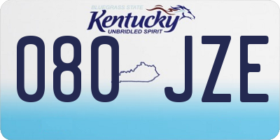 KY license plate 080JZE