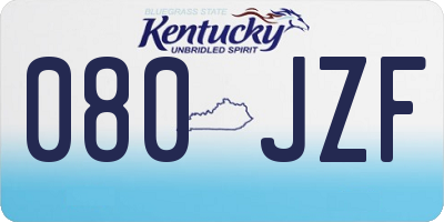 KY license plate 080JZF
