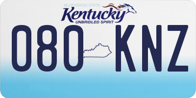 KY license plate 080KNZ