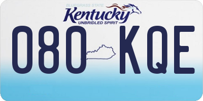 KY license plate 080KQE