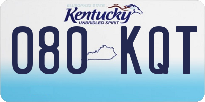 KY license plate 080KQT