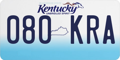 KY license plate 080KRA
