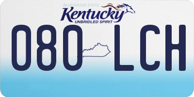 KY license plate 080LCH