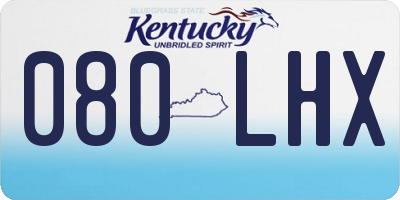 KY license plate 080LHX