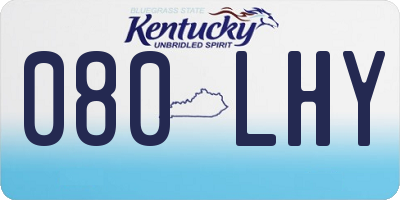 KY license plate 080LHY