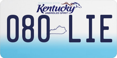 KY license plate 080LIE