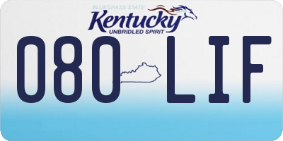 KY license plate 080LIF
