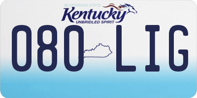 KY license plate 080LIG