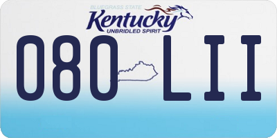 KY license plate 080LII
