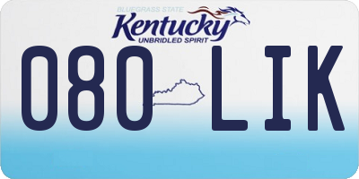 KY license plate 080LIK