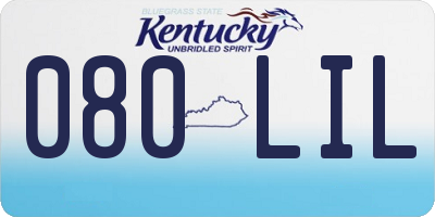 KY license plate 080LIL