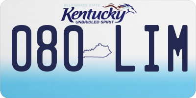 KY license plate 080LIM