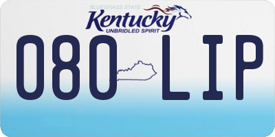KY license plate 080LIP