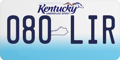 KY license plate 080LIR