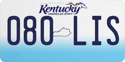 KY license plate 080LIS