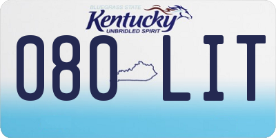 KY license plate 080LIT