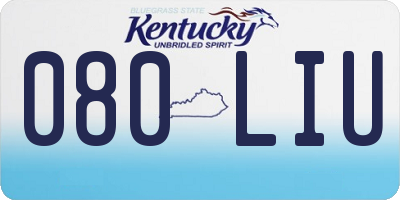 KY license plate 080LIU