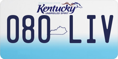 KY license plate 080LIV