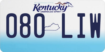 KY license plate 080LIW