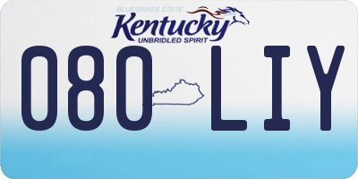 KY license plate 080LIY