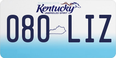 KY license plate 080LIZ