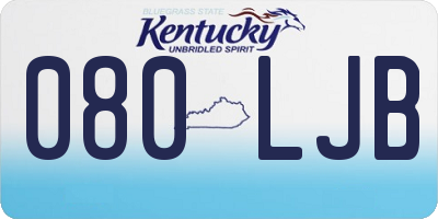 KY license plate 080LJB