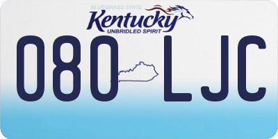 KY license plate 080LJC