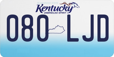 KY license plate 080LJD