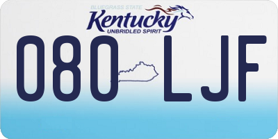 KY license plate 080LJF