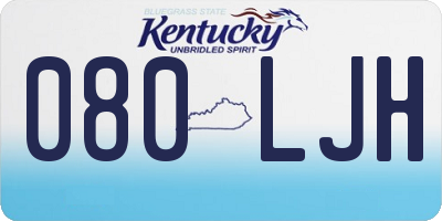 KY license plate 080LJH