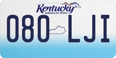 KY license plate 080LJI