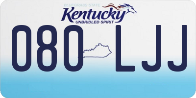 KY license plate 080LJJ