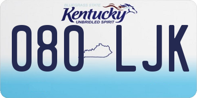 KY license plate 080LJK