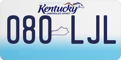 KY license plate 080LJL