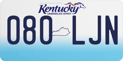 KY license plate 080LJN