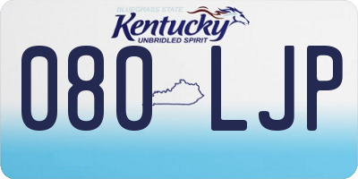 KY license plate 080LJP