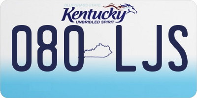 KY license plate 080LJS