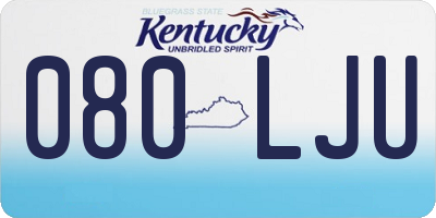 KY license plate 080LJU
